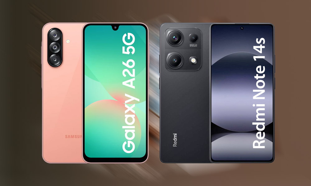 مقایسه سامسونگ Galaxy A۲۶ ۵G و شیائومی Redmi Note ۱۴s