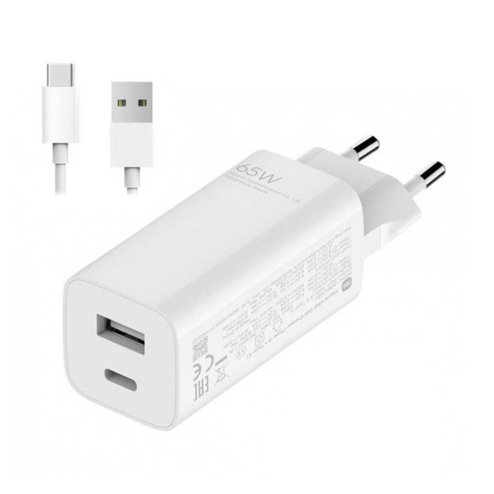 Xiaomi 65W GaN AD652GEU-1A1C Dual Port Super Fast Charge Power Adapter with Type-A To Type-C Cable