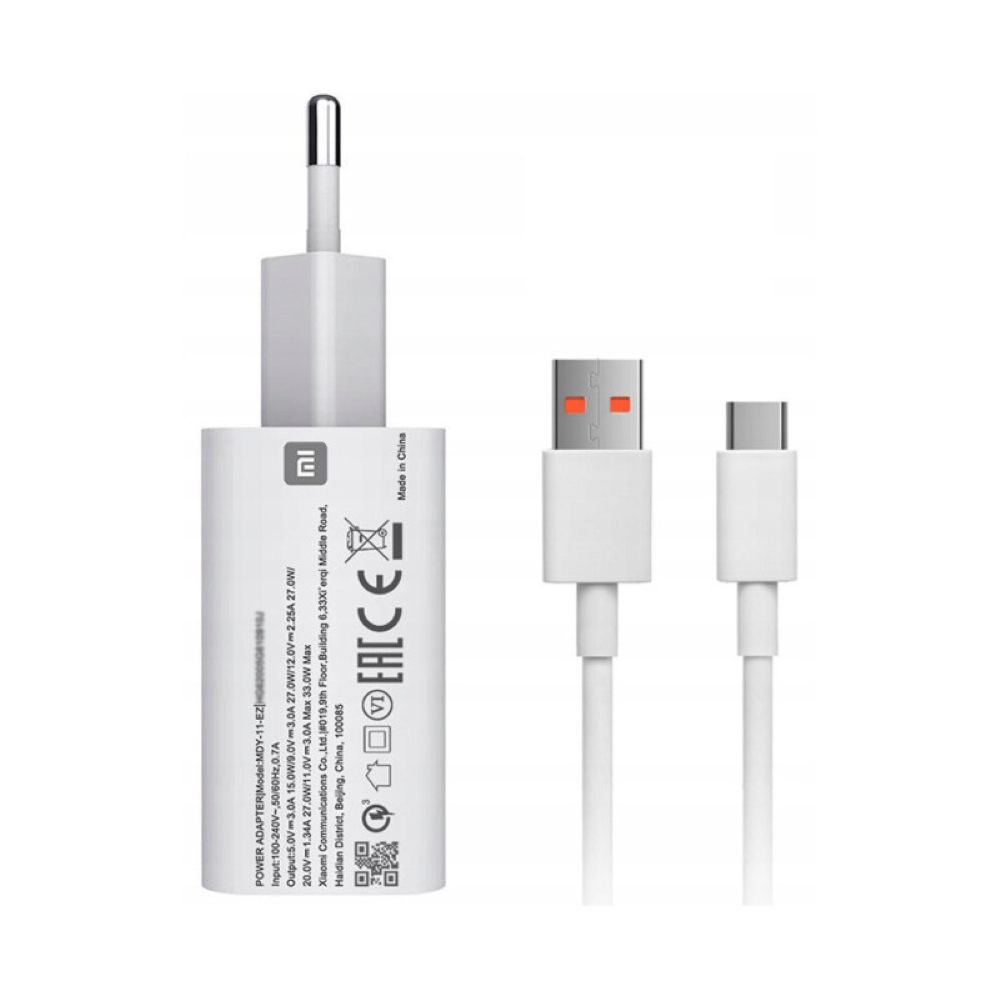 Xiaomi code 33 with USB-C conversion cable wall charger