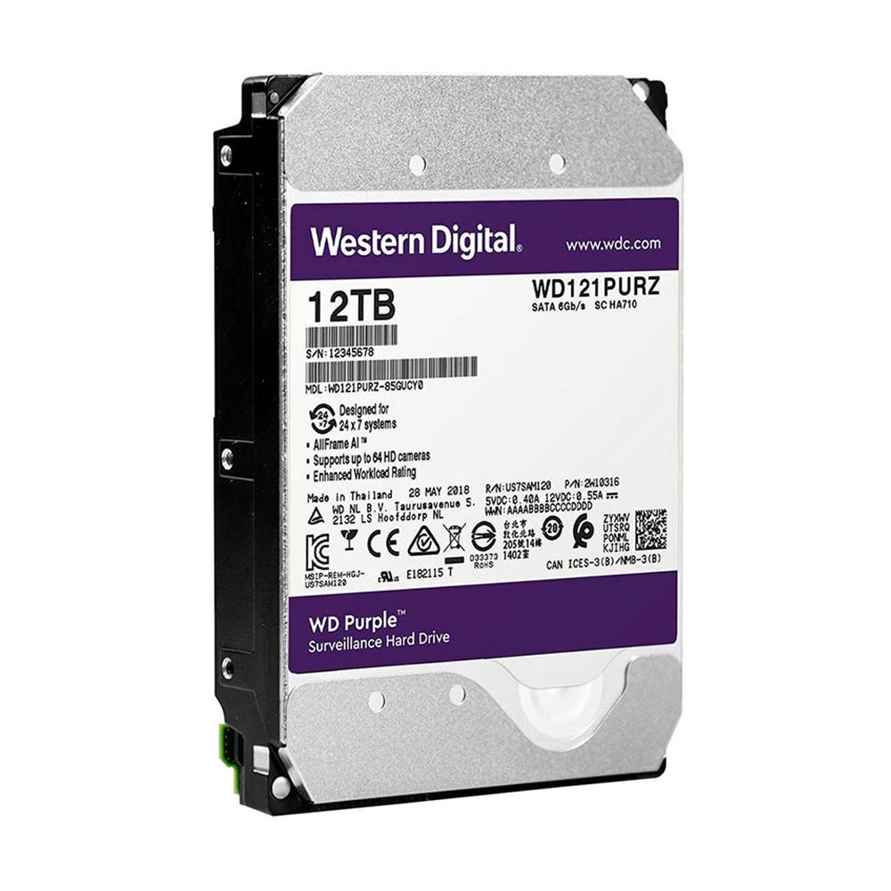Western Digital Purple WD121PURZ Internal Hard Drive - 12TB