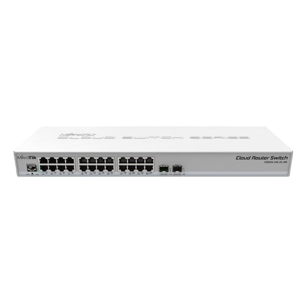 روتر سوییچ 24 پورت گیگابیتی میکروتیک CRS326-24G-2S+RM