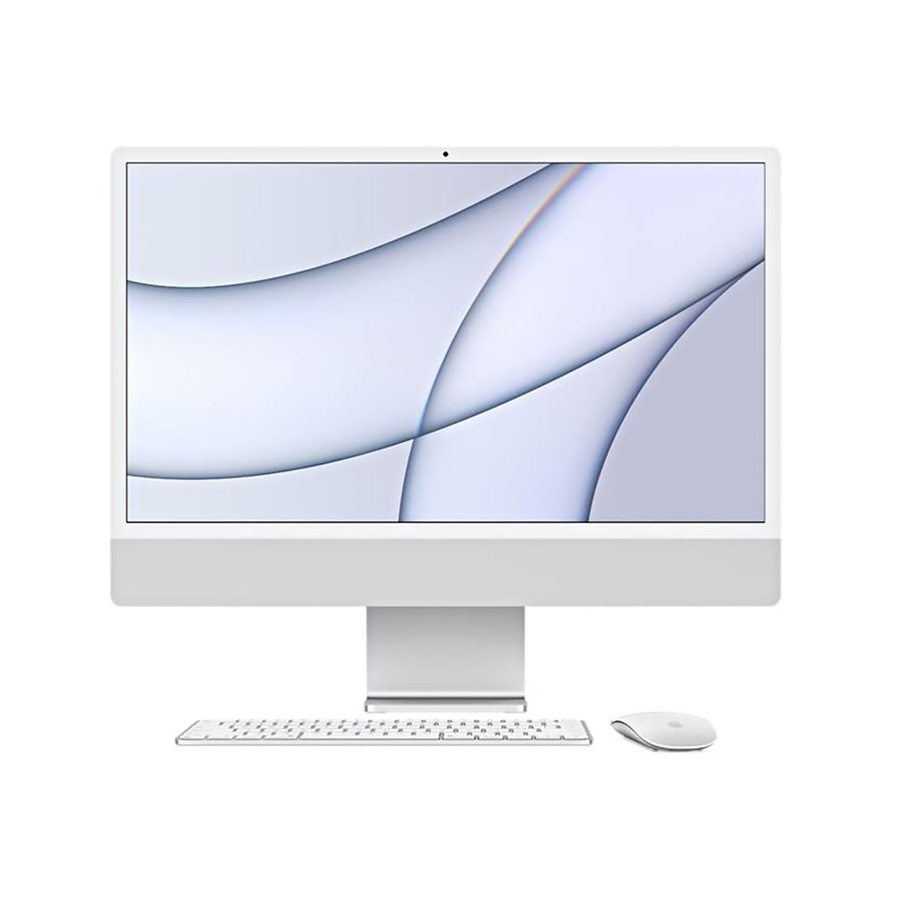 Apple iMac MGPC3 M1 chip 8-Core CPU 8-Core GPU 256GB SSD 24-inch 4.5K Retina Display Silver All in One