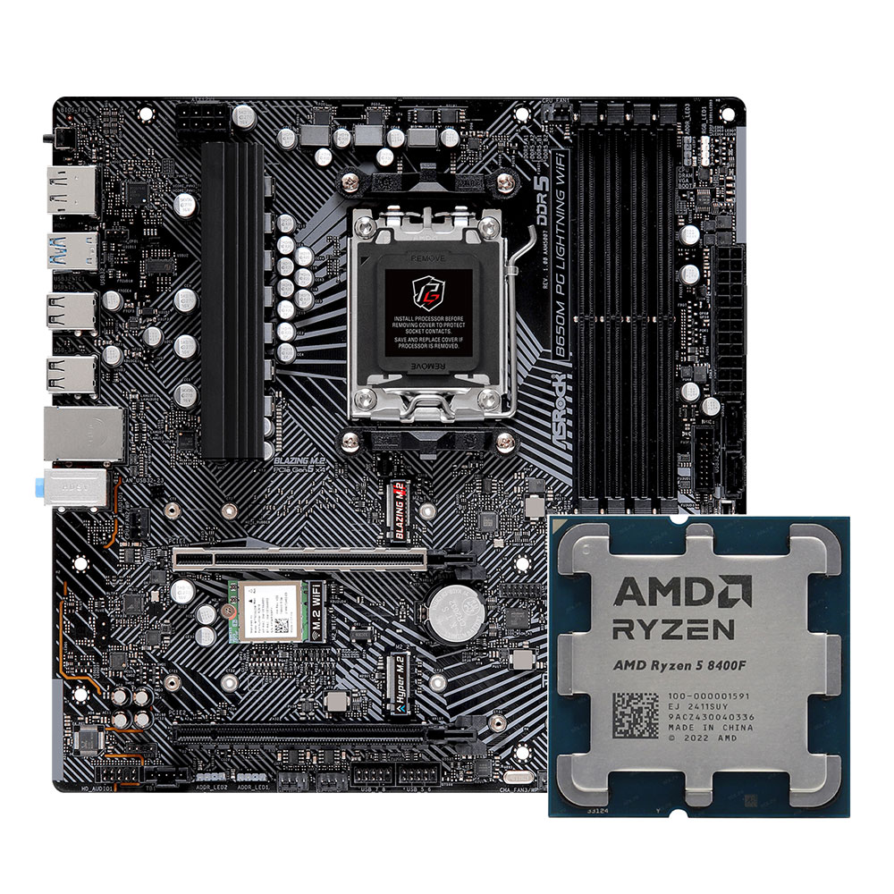 ASROCK B650M PG Lightning WiFi + CPU Ryzen 5 (8400F)