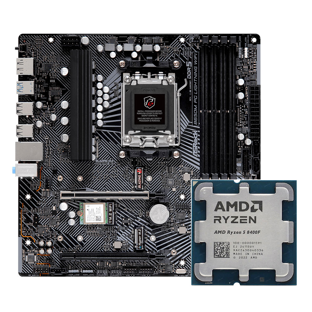 ASROCK B650M PG Lightning WiFi + CPU Ryzen 5 (8400F)