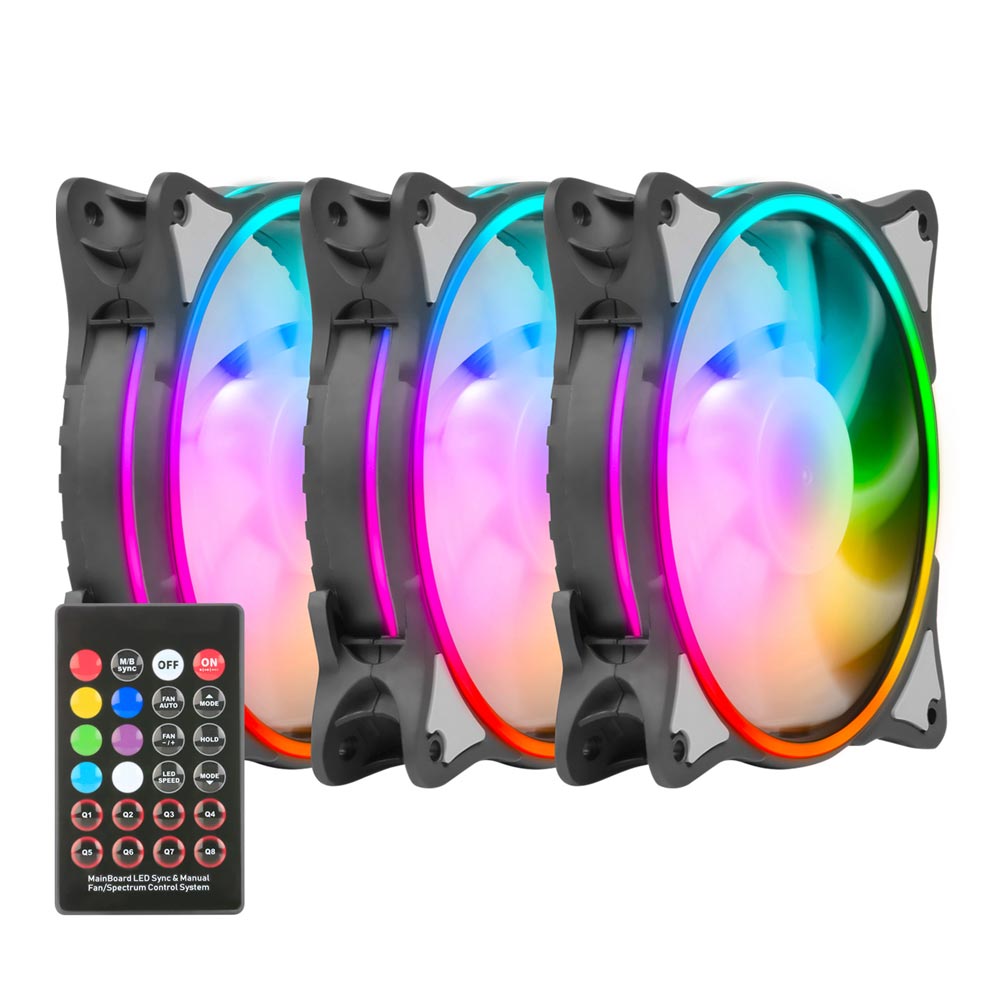 GREEN HURACAN GFK120M-ARGB 3 in 1 120mm Case Fan