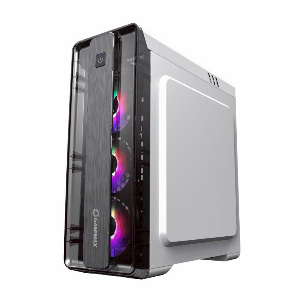 GameMax Moon Light FRGB White Gaming Computer Case