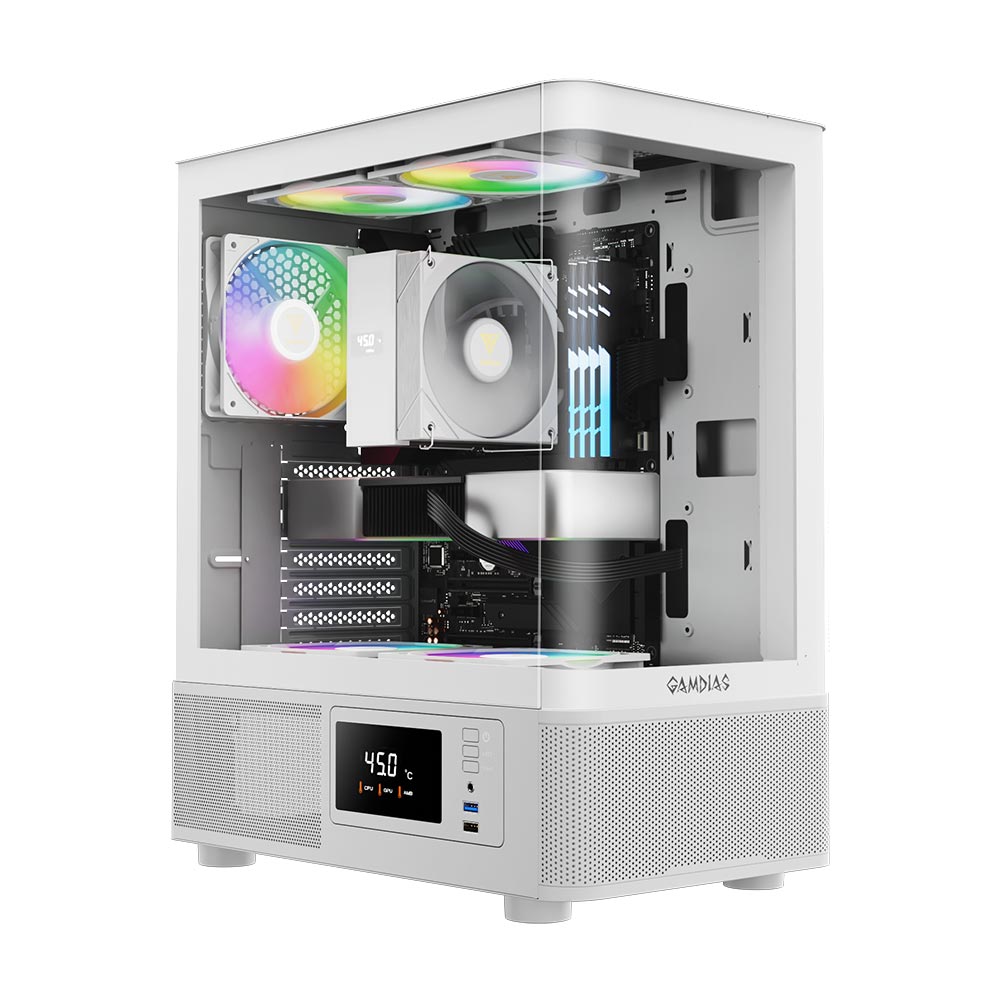 Gamdias ATLAS E2 CG WH Mid Tower Case