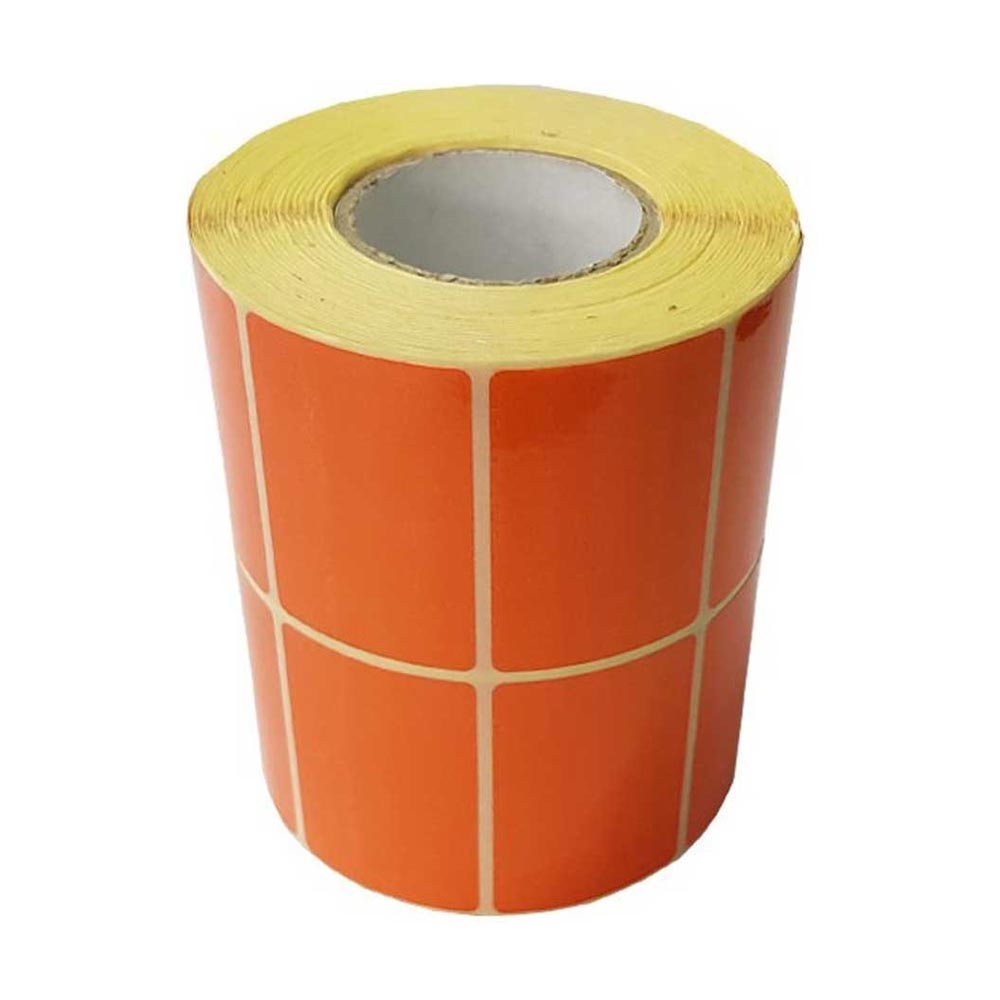 Double-row orange PVC label, size 51x34 mm