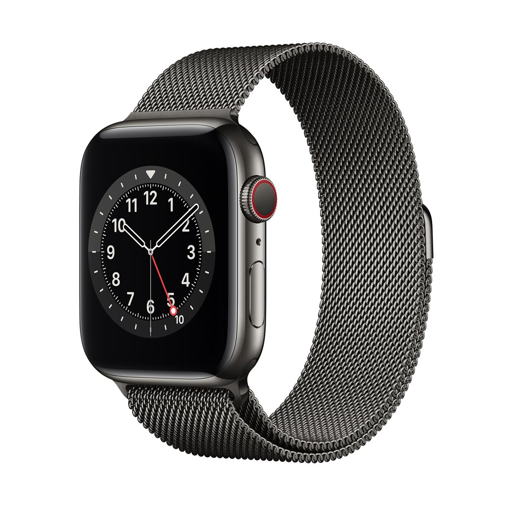 Apple Watch Gray Stainless 44mm Steel Case with Milanese Loop