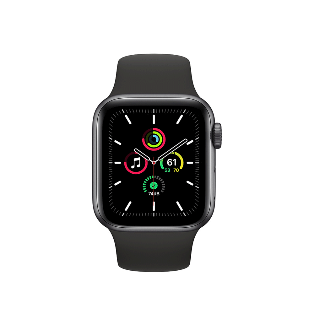 Apple Watch Series SE 2021 GPS 44mm Gray Aluminum Case With Black Sport Band
