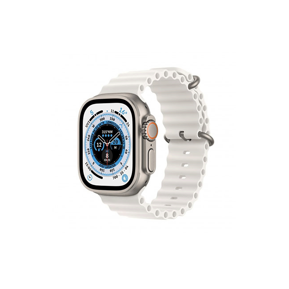 Apple Watch Ultra 49mm Titanium Case with White Ocean Band