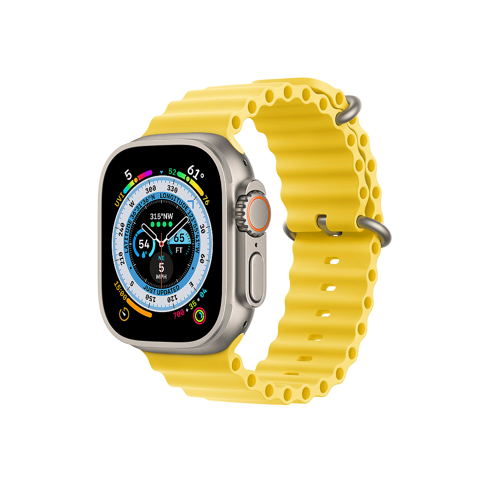 Apple Watch Ultra 49mm Titanium Case With Yellow Ocean Band