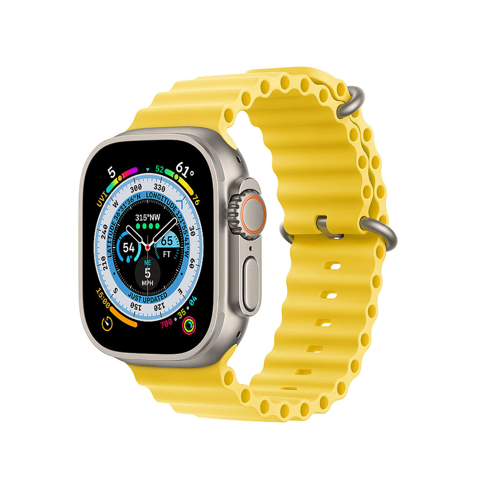 Apple Watch Ultra 49mm Titanium Case With Yellow Ocean Band