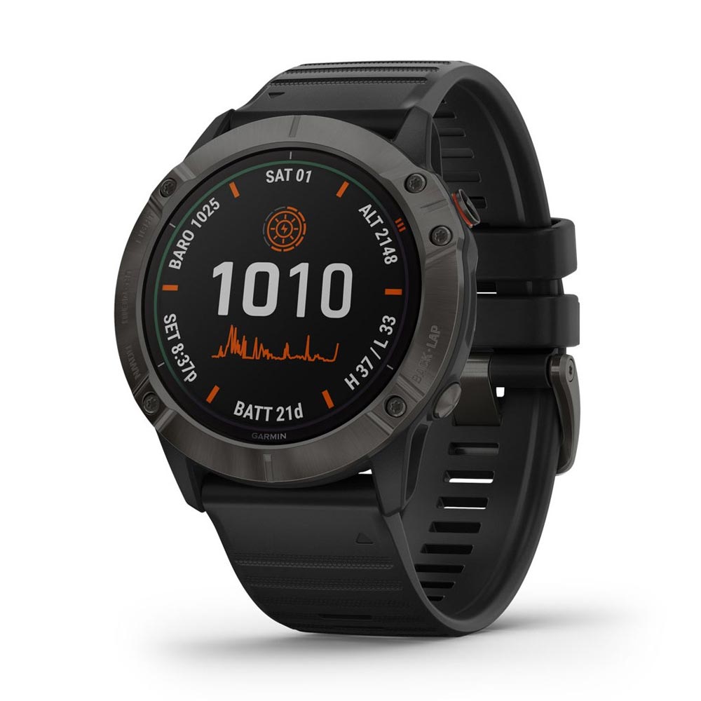 Garmin Fenix 6X Pro Solar Edition ​titanium carbon grey DLC watch 010-02157-21