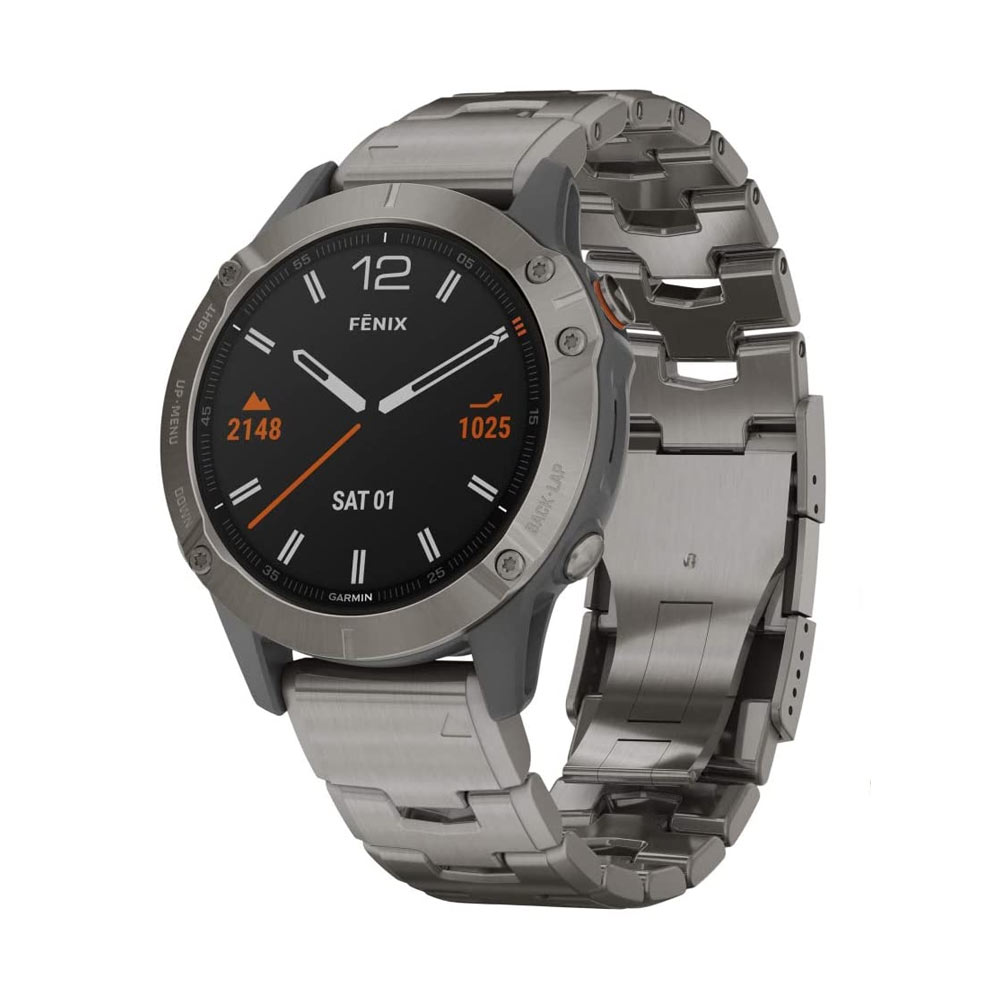 Garmin Fenix 6 Pro and Sapphire Editions Titanium with vented titanium bracelet watch 010-02158-23