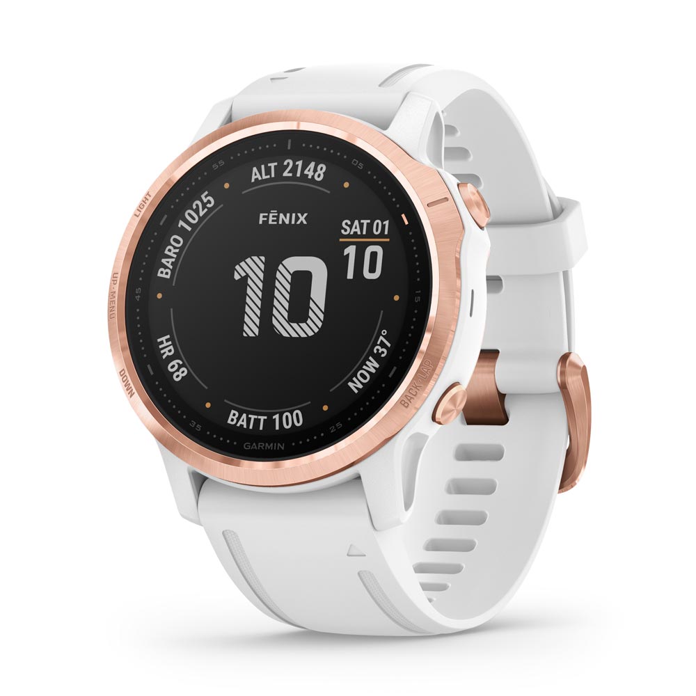 Garmin Fenix 6S Pro Rose Gold tone with White Band watch 010-02159-11