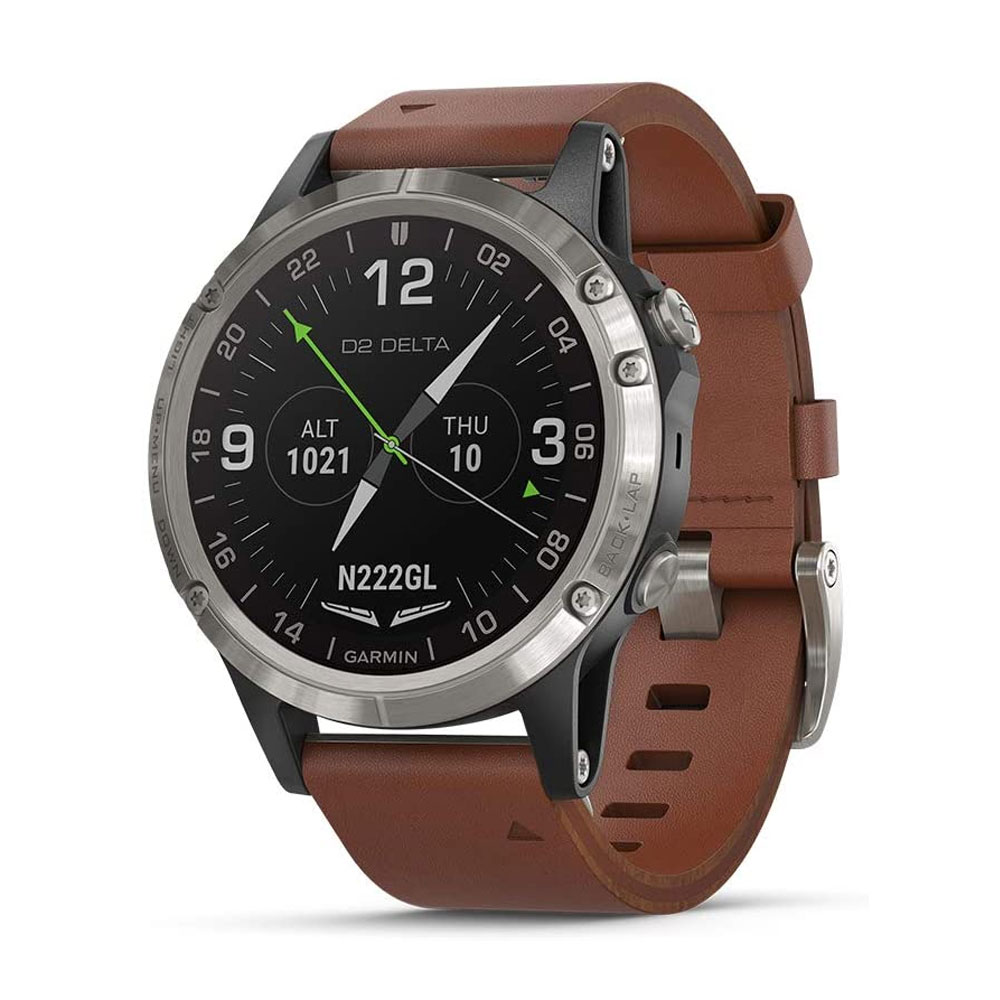 Garmin D2 Delta Aviator Watch with Brown Leather Band  010-01988-31