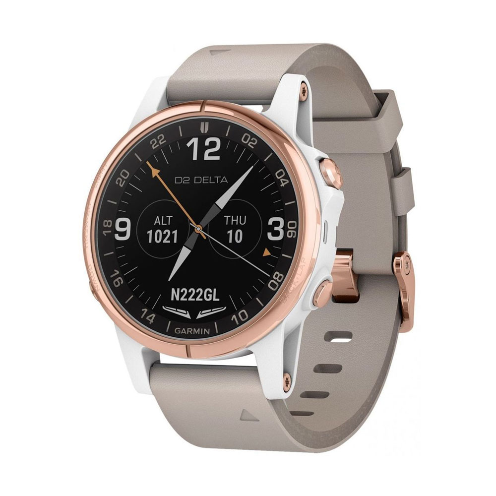 Garmin D2 Delta S Aviator Watch with Beige Leather Band 010-01987-31