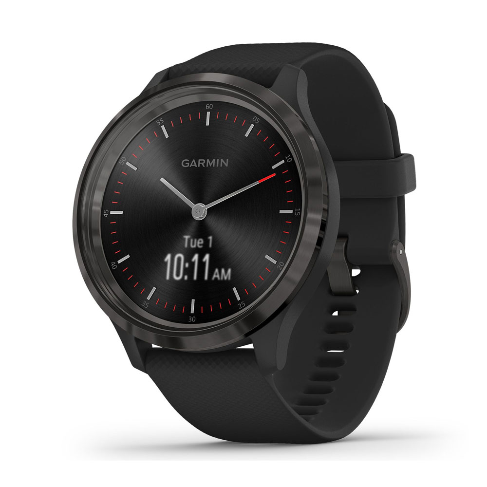 Garmin Vivomove 3 Slate stainless steel bezel with black case and silicone band  010-02239-01