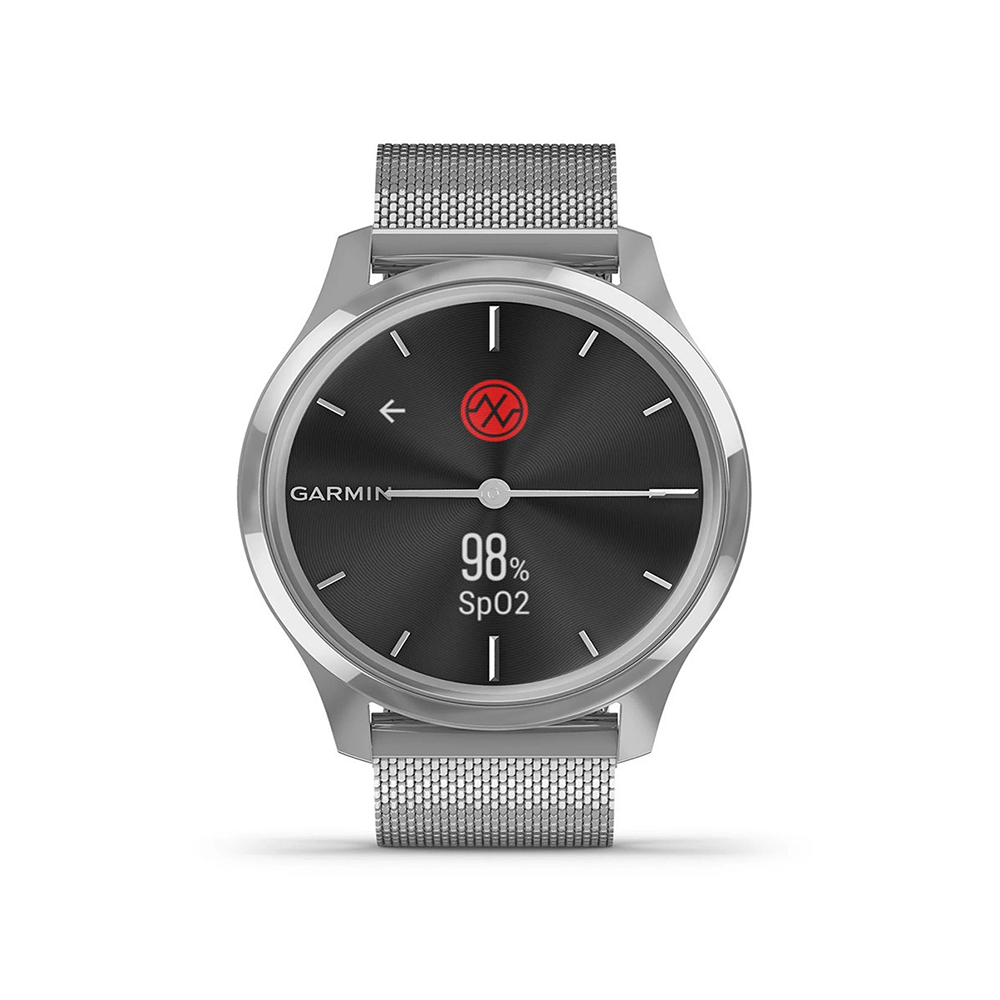 vívomove Luxe Silver stainless steel case with silver Milanese band 010-02241-03