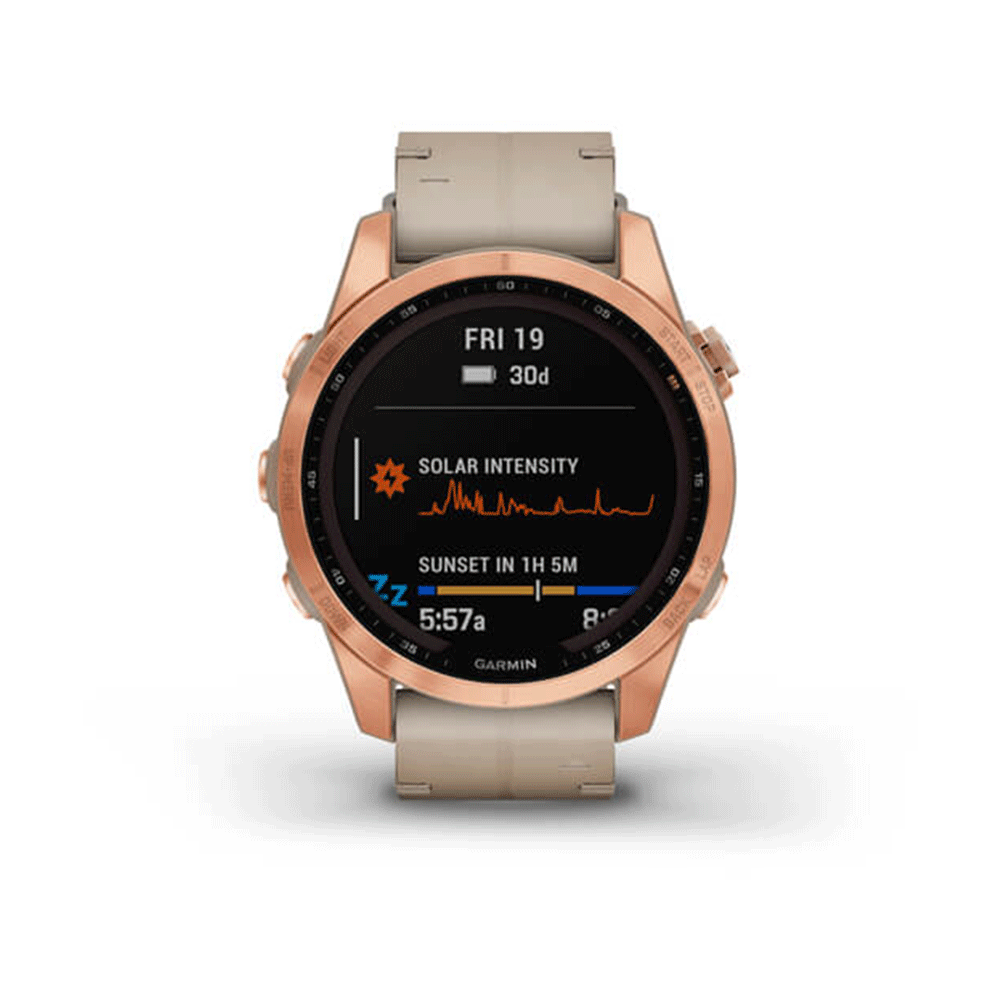 Fenix 7S Sapphire Solar Edition Rose Gold Titanium with Limestone Leather Band 010-02539-35