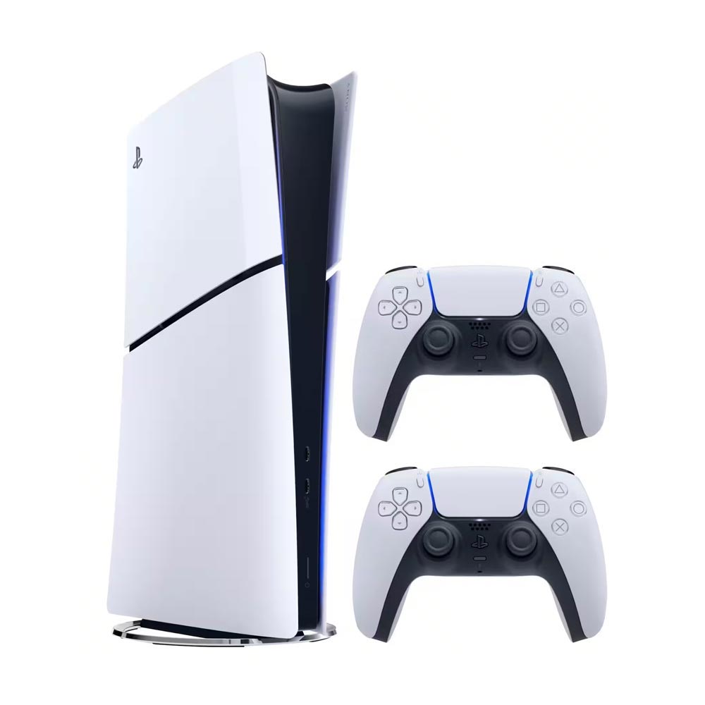 Sony PlayStation 5 Slim Digital Game Console with White DualSense Controller