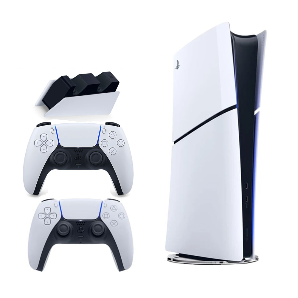 Sony PlayStation 5 Slim Digital Edition Console 825GB CFI-2116 EU with White DualSense Controller + charging stand