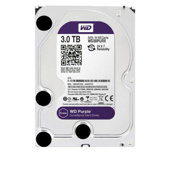 Western Digital Purple Internal Hard Drive - 3TB