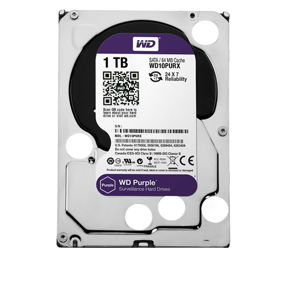 Western Digital Purple Internal Hard Drive - 1TB