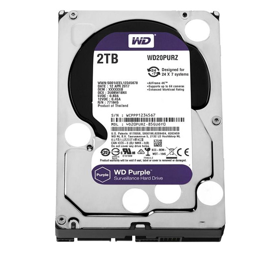 Western Digital Purple WD20PURX Internal Hard Drive - 2TB