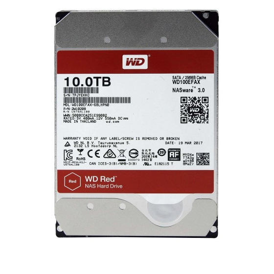 Western Digital WD100EFAX Red Internal Hard Drive - 10TB
