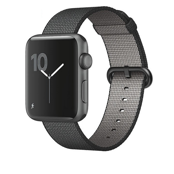 Apple Watch 2 Space Gray Aluminum Case with Black Woven Nylon Smart Watch