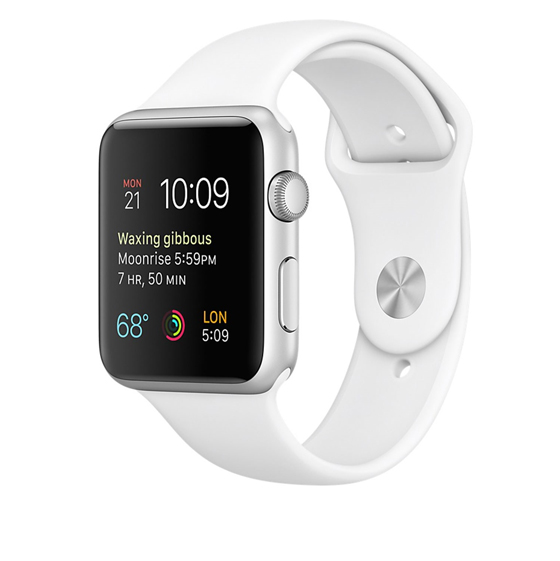 Apple Watch 2 42mm Silver Aluminum Case with White Sport Band