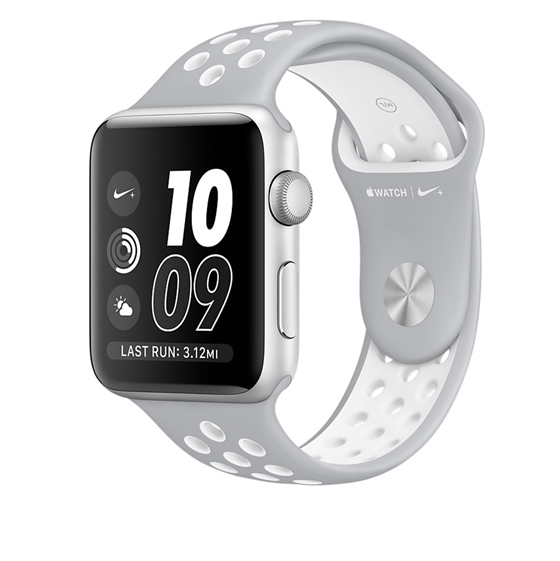 Apple Watch 2 Nike Plus 42mm Silver Aluminium Case with Flat Silver/White Nike Sport Band