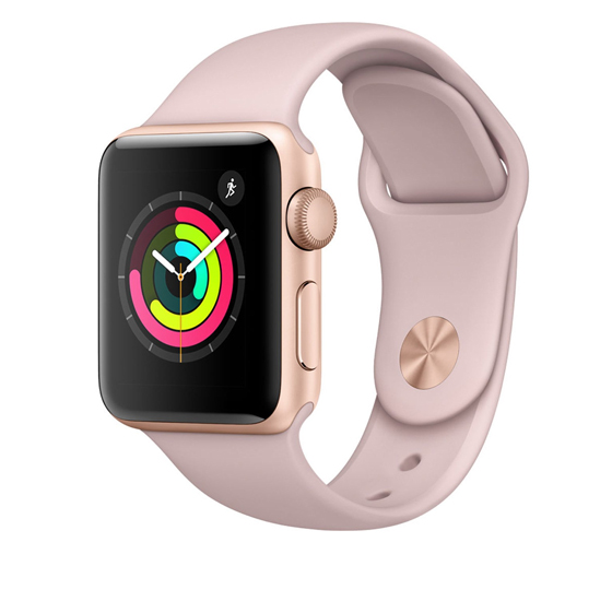 Apple Watch 3 GPS 38mm Gold Aluminum Case with Pink Sand Sport Band
