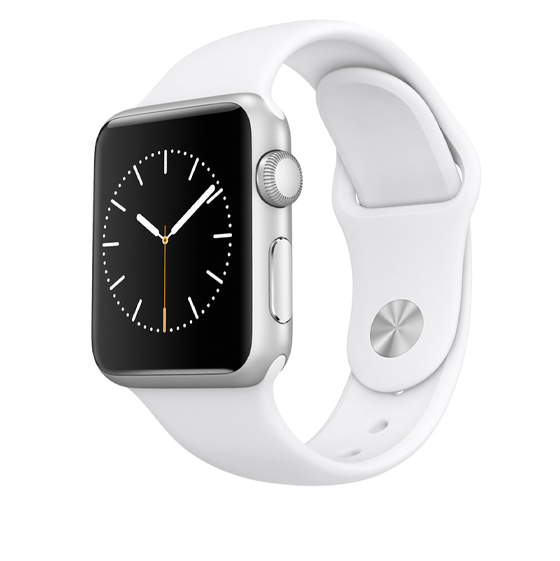 Apple Watch 38mm Silver Aluminum Case with White Sport Band