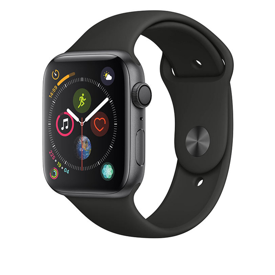 Apple Watch Series 4 GPS 44mm Space Gray Aluminum Case With Black Sport Band