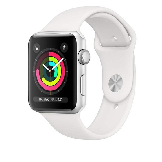 Apple Watch 3 GPS 38mm Silver Aluminum Case With White Sport Band
