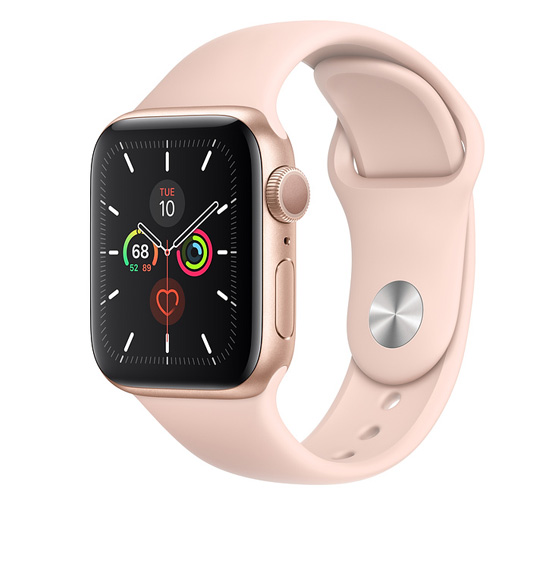 Apple Watch 5 GPS 40mm Gold Aluminum Case With Pink Sand Sport Band