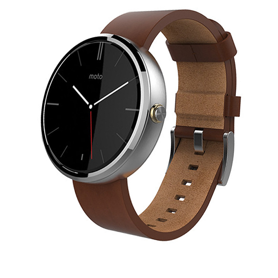 Motorola Moto 360 Brown Leather Band Smartwatch