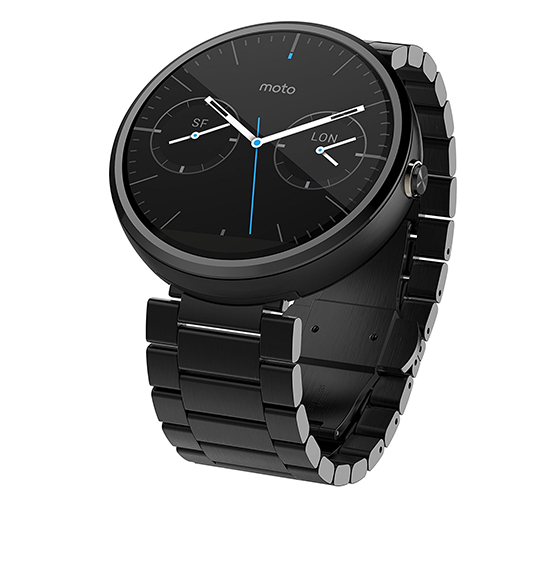 Motorola Moto 360 Black Metal Band Smartwatch