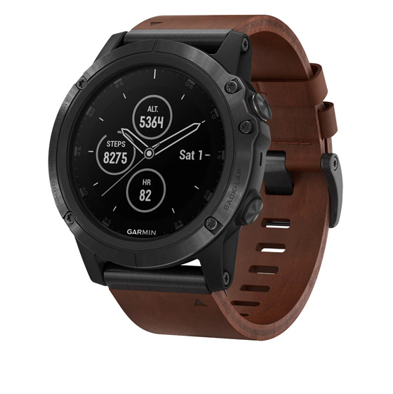 Garmin 010-01989-03 Fenix 5X Plus Leather GPS Watch