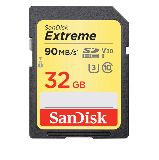 SanDisk Extreme V30 UHS-I U3 Class 10 90MBps 600X SDHC - 32GB