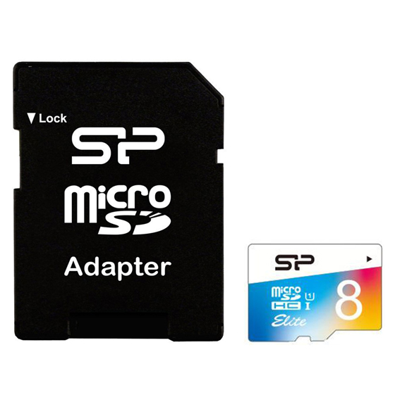 Silicon Power Color Elite UHS-I U1 Class 10 85MBps microSDHC With Adapter - 8GB