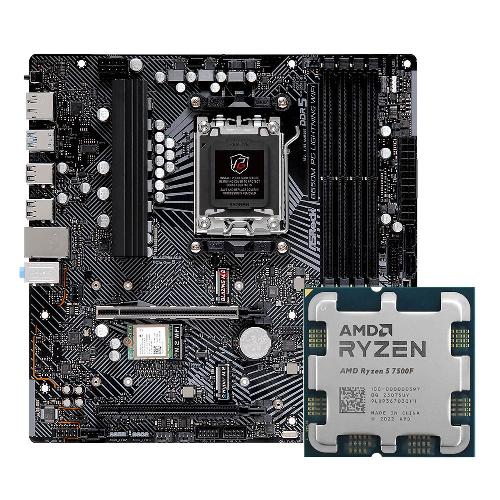 ASROCK B650M PG Lightning WiFi Motherboard + Ryzen 5 7500F CPU