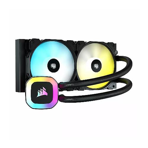خنک کننده مایع پردازنده کورسیر H100 RGB 240mm CORSAIR H100 RGB 240mm ARGB CPU Liquid Cooler