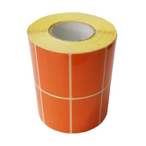 Double-row orange PVC label, size 51x34 mm