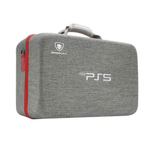 Case for PS5 Hard Shell Carry Case Travel Bag, Shockproof and Waterproof (Gray)