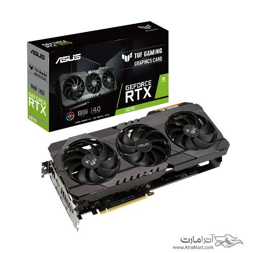 کارت گرافیک ایسوس مدل TUF RTX3070 O8G GAMING حافظه 8 گیگابایت Asus TUF RTX3070 O8G GAMING Graphics Card