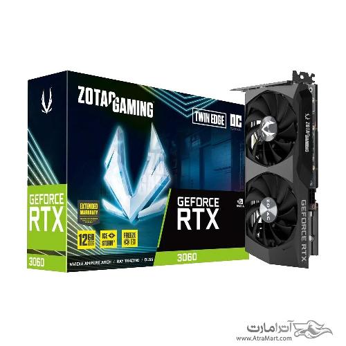 کارت گرافیک زوتک مدل GeForce RTX 3060 Twin Edge OC 12GB حافظه 12 گیگابایت Zotac GeForce RTX 3060 Twin Edge OC 12GB GAMING Graphics Card